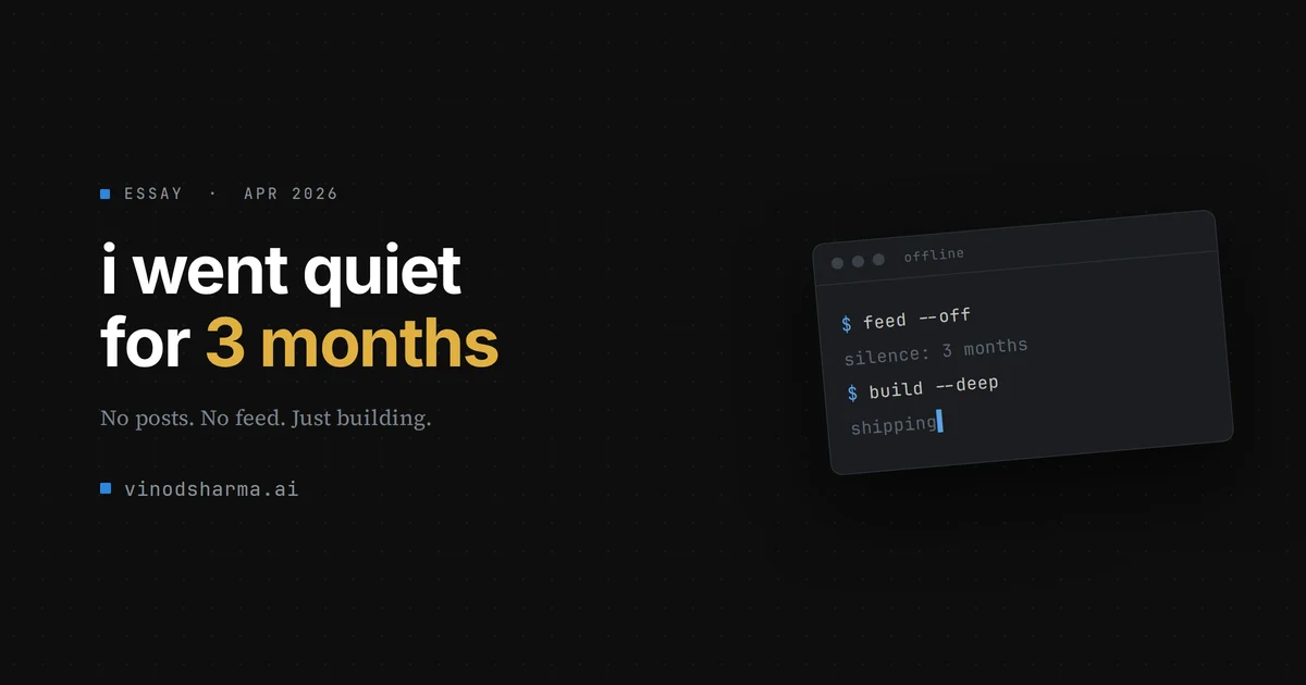 I Disappeared From Social Media for 3 Months. I Came Back a Different Builder.