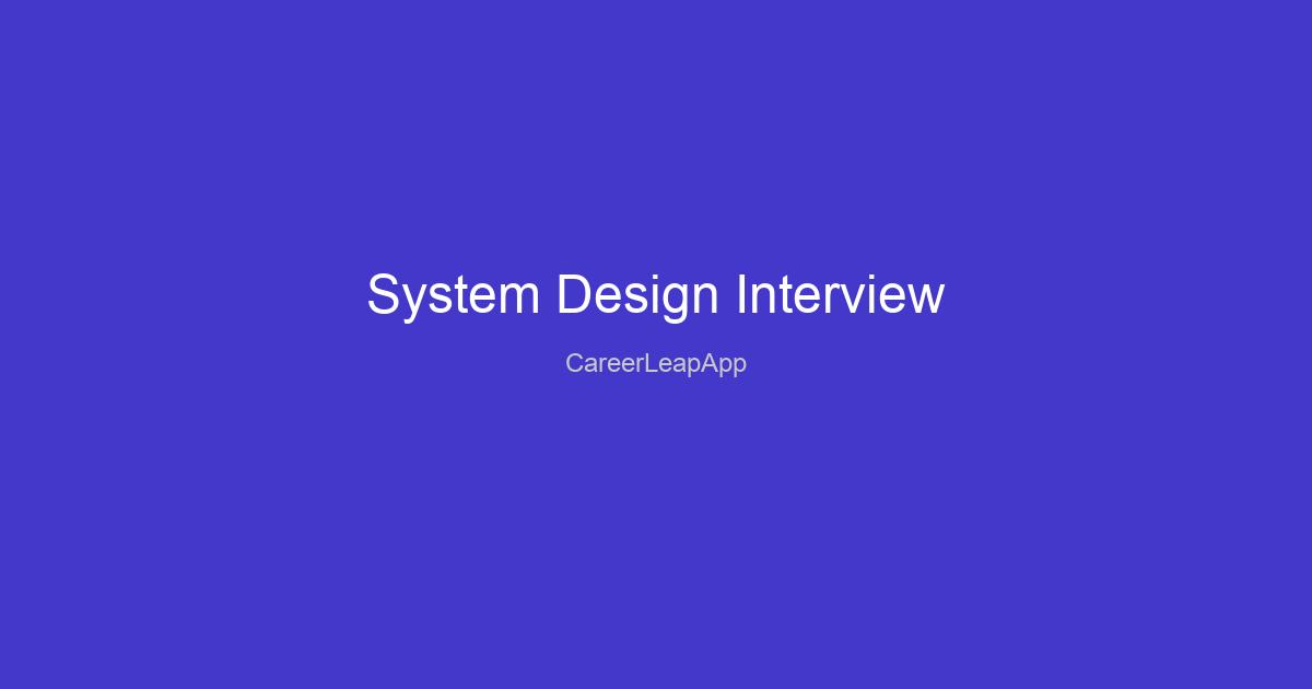System Design Interview Prep: A Complete 30-Day Study Plan
